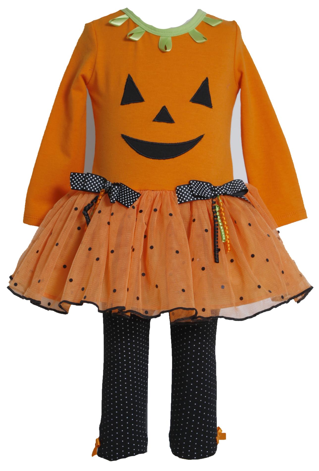 Ashley Ann Infant & Toddler Girl's Halloween Dress & Leggings - Jack-O'-Lantern