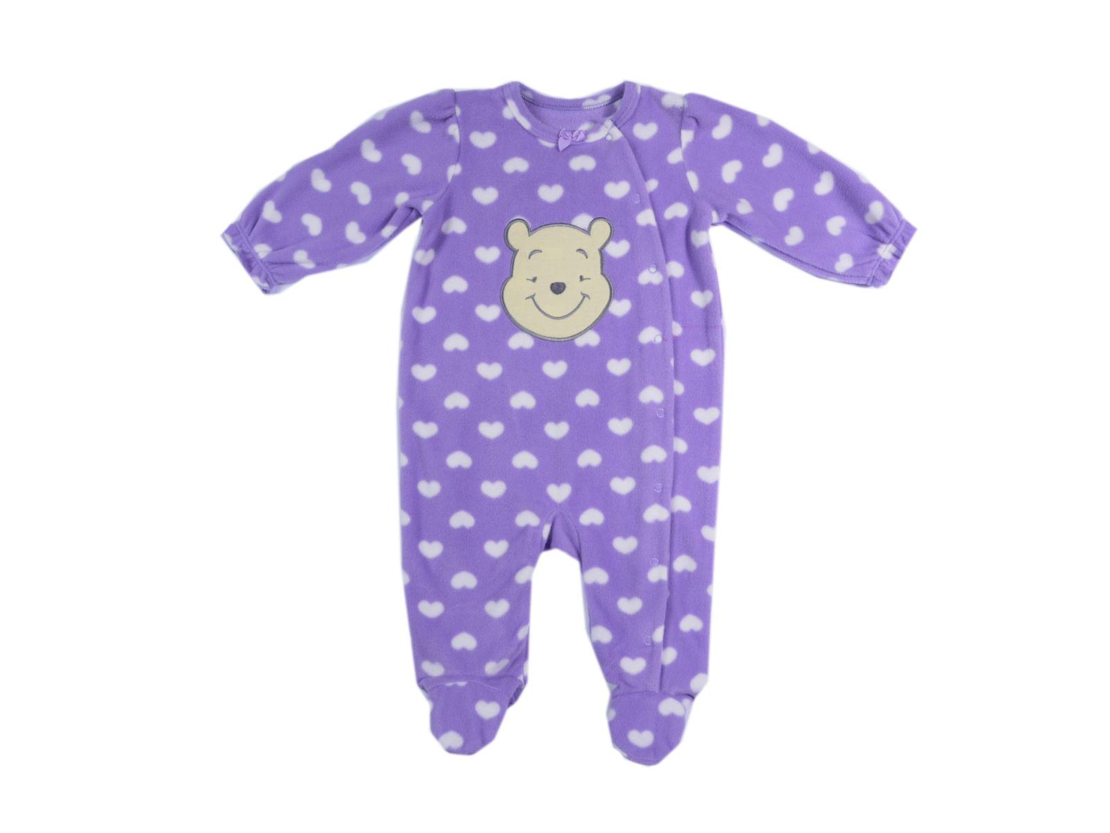 Disney Winnie the Pooh Newborn & Infant Girl's Fleece Sleeper Pajamas