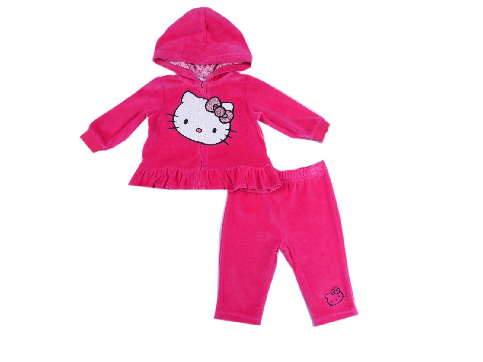 Hello Kitty Infant & Newborn Girl's Ruffled Hoodie Jacket & Pants