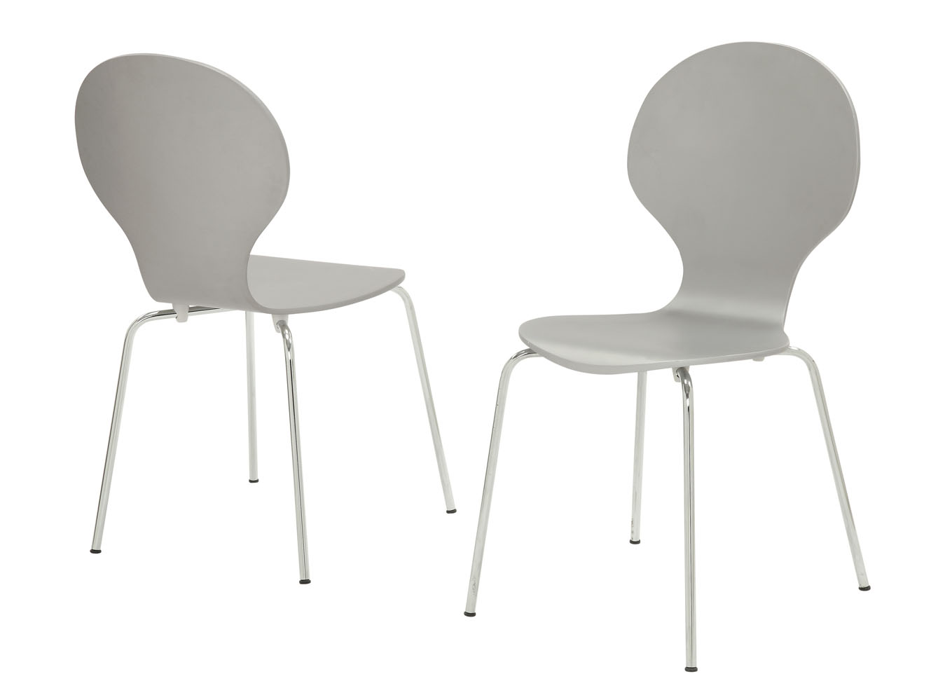 Monarch Specialties DINING CHAIR - 4PCS / 34"H / GREY BENTWOOD / CHROME METAL