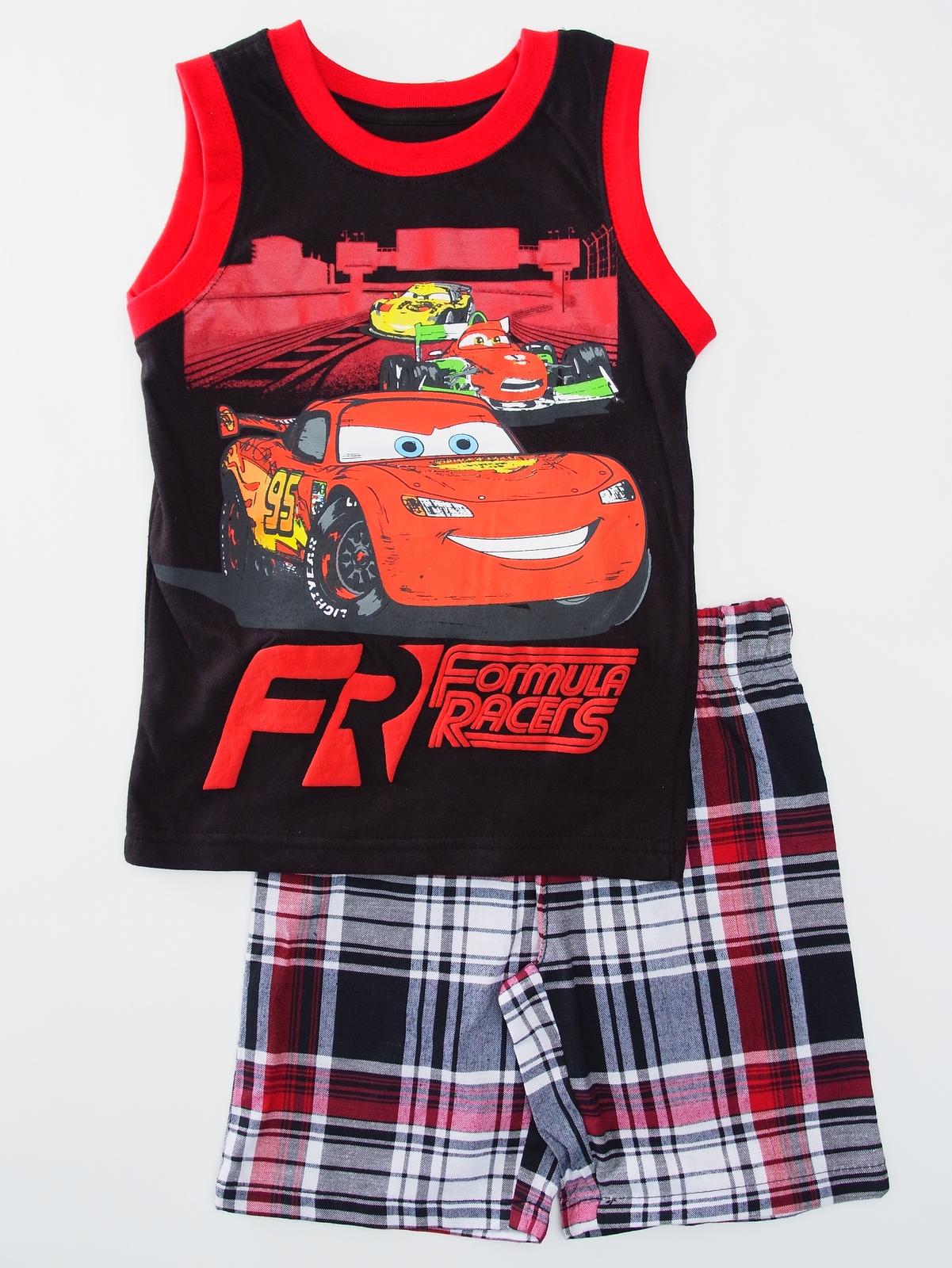 Disney Cars 2 Infant & Toddler Boy's Muscle Shirt & Shorts - Plaid