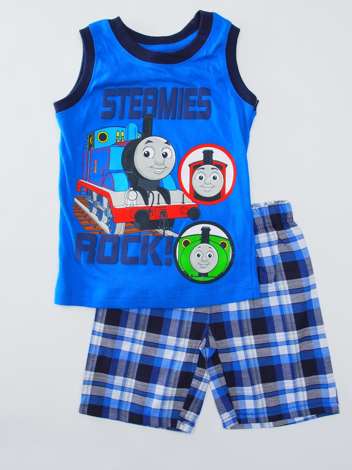 Thomas & Friends Infant & Toddler Boy's Muscle Shirt & Shorts- Plaid