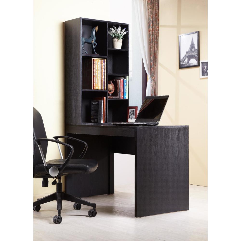 Furniture of America Apella Black Writing Desk with Bookshelf