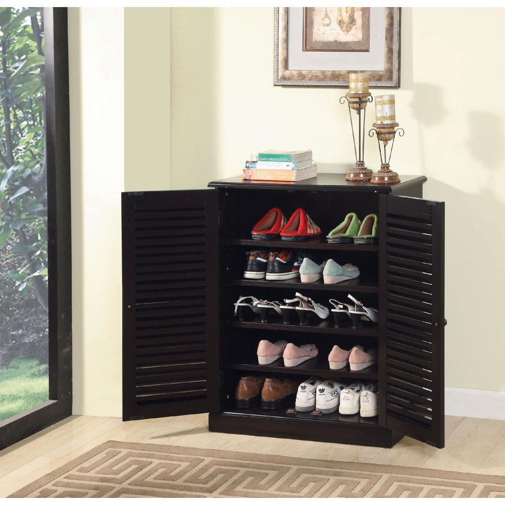 Furniture of America Slatter Slaters Mission 5-Shelf Espresso Shoe Cabinet