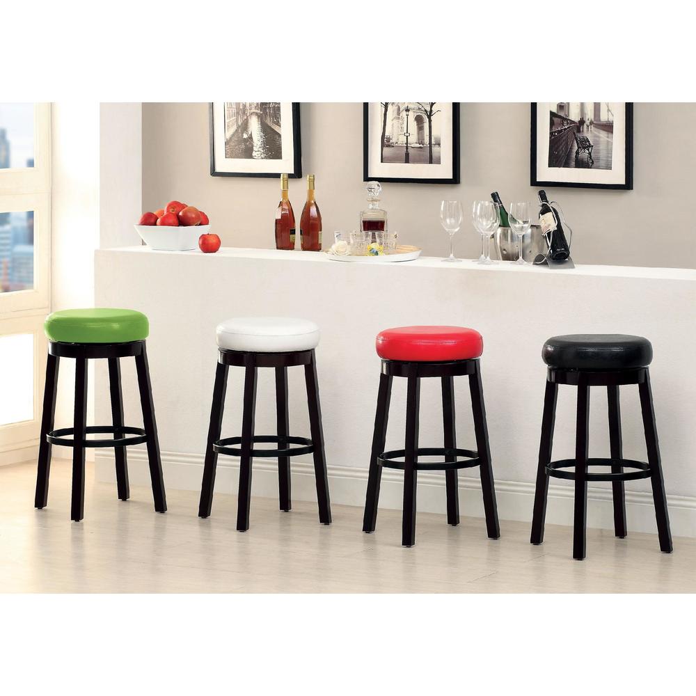 Furniture of America Pentra Leatherette Wooden Swivel 29-Inch Bar Stool (Set of 2)