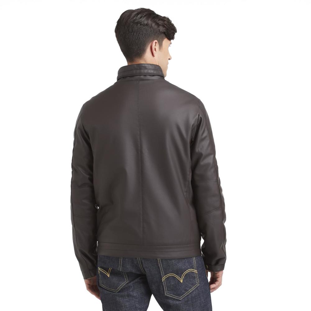 Whispering Smith Men's Faux Leather Moto Jacket