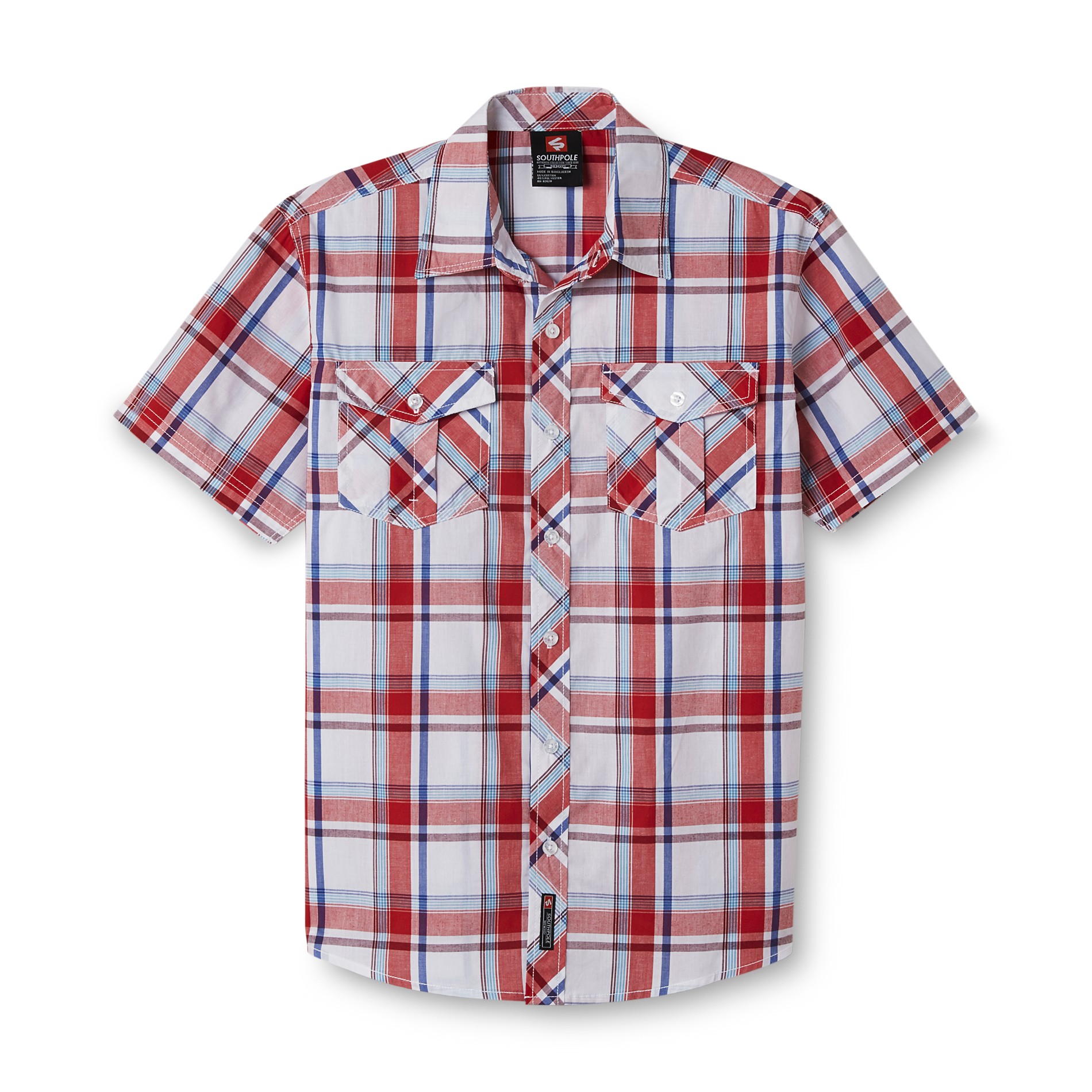 Southpole Young Men's Short-Sleeve Shirt - Plaid