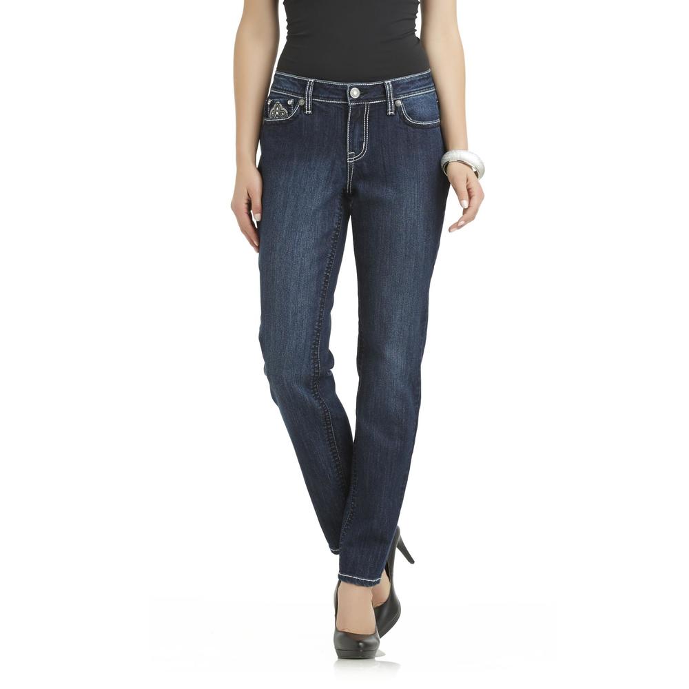 Canyon River Blues Women's Straight Leg Embellished Denim Jeans - Fleur De Lis