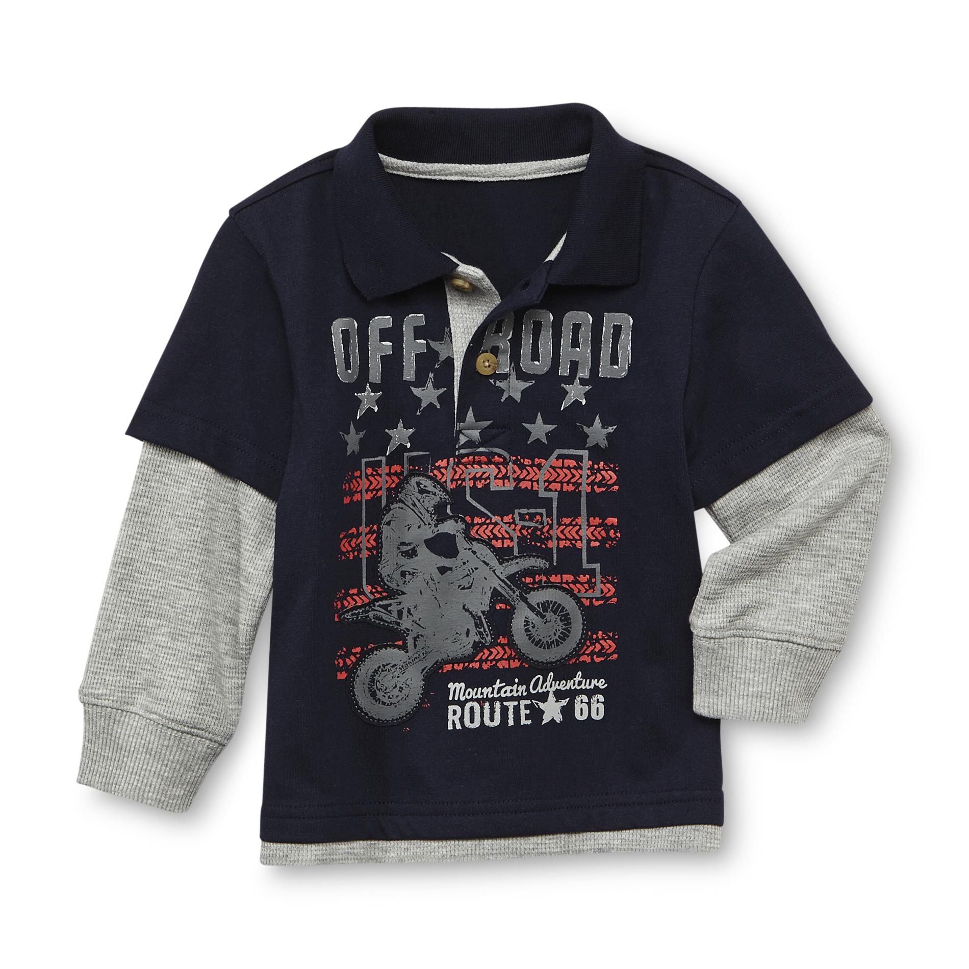 Route 66 Baby Infant & Toddler Boy's Layered-Look Polo Shirt - Motorcycle