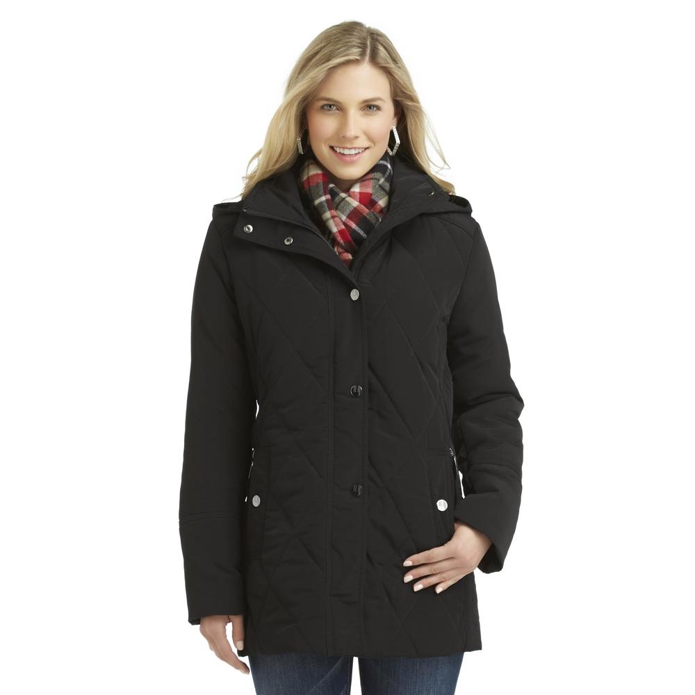 Covington Women's Quilted Hooded Jacket & Scarf
