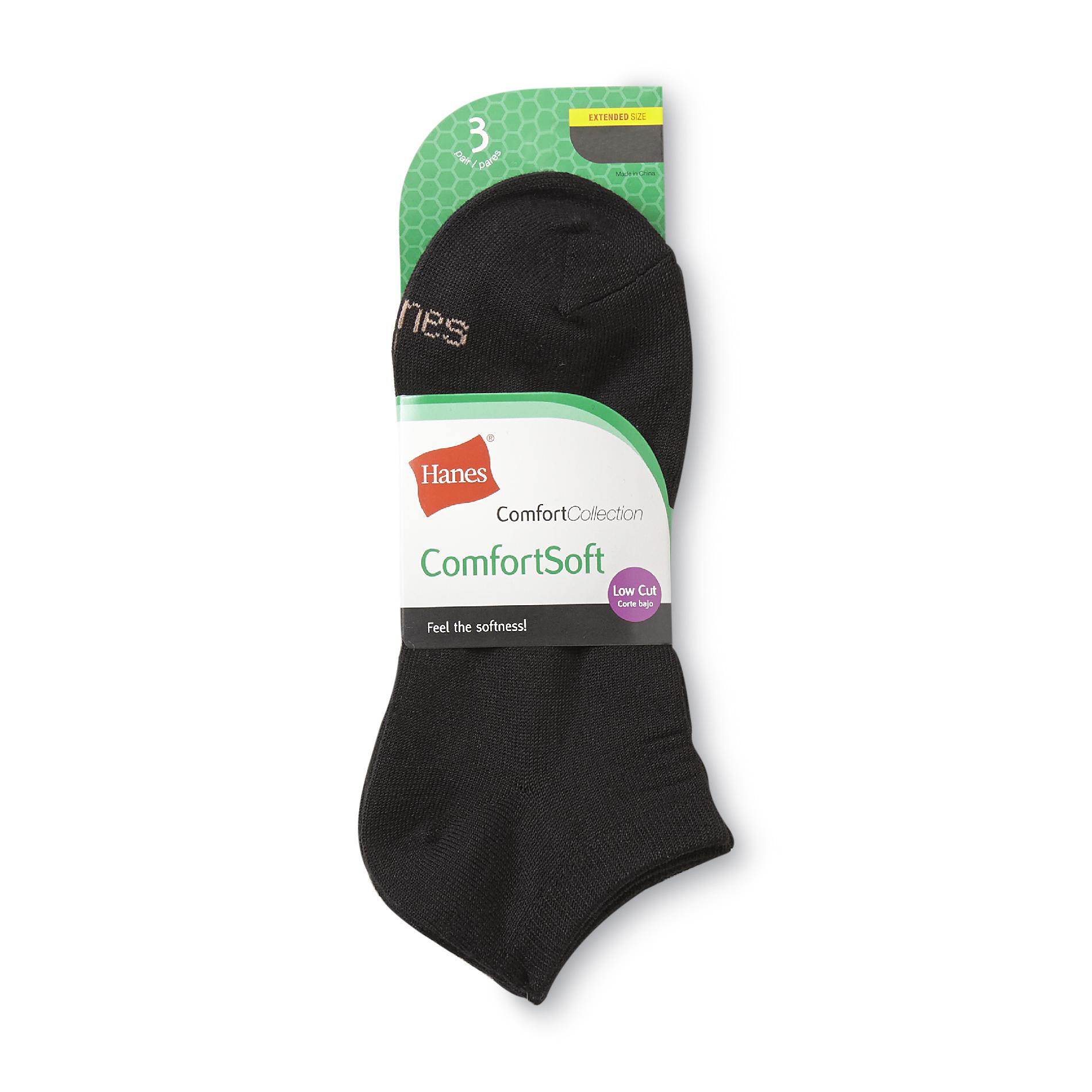 Hanes Women's 3 Pairs Low Cut ComfortSoft Socks