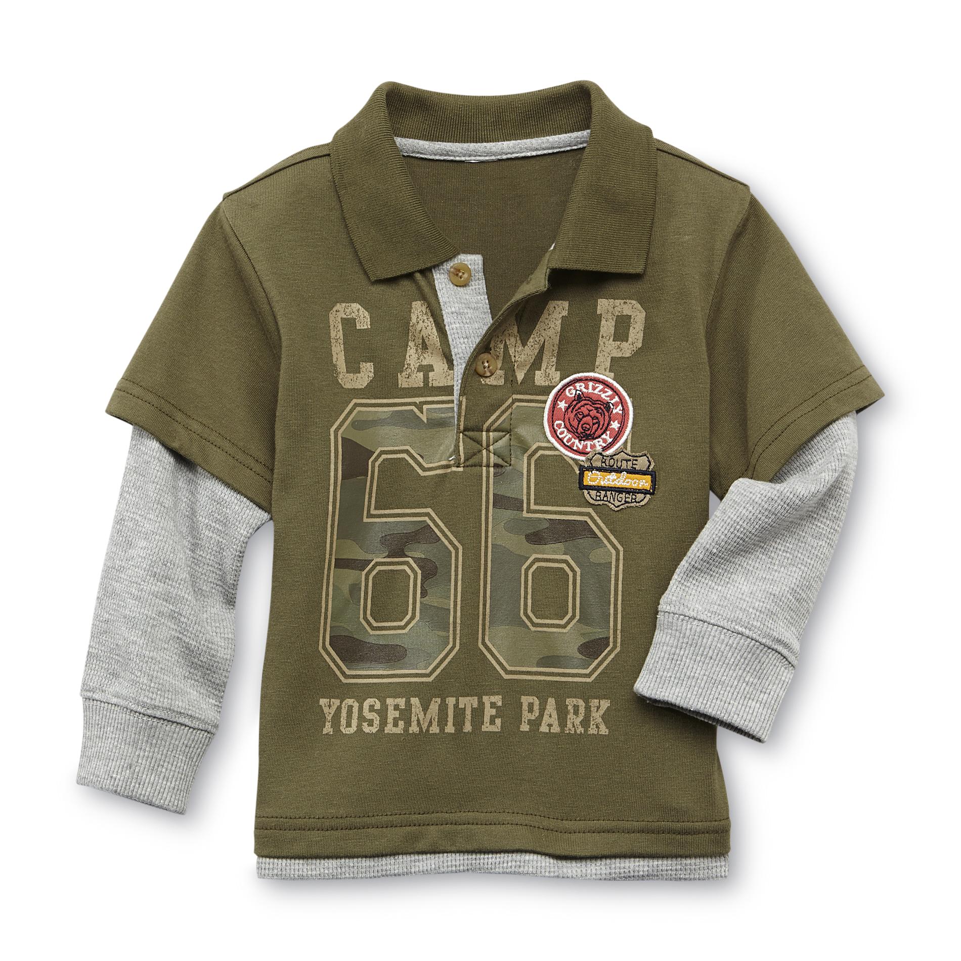Route 66 Baby Infant & Toddler Boy's Layered-Look Polo Shirt - Yosemite Bear