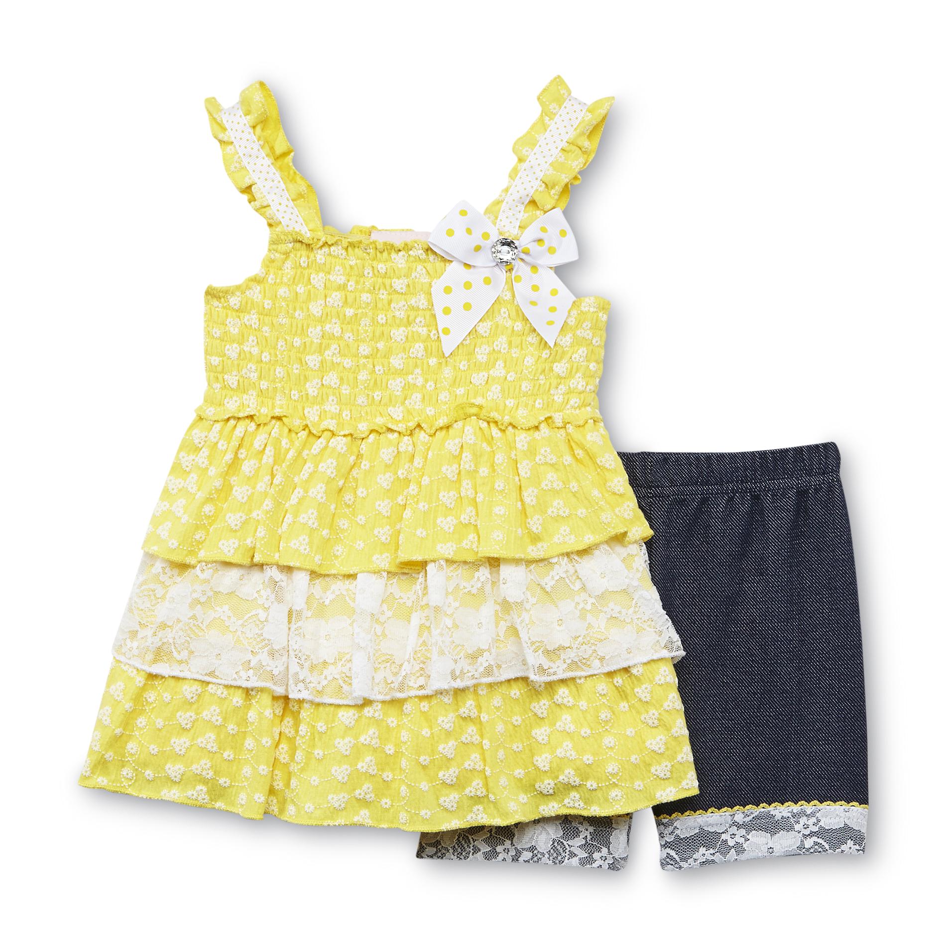 Little Lass Infant & Toddler Girl's Tunic & Shorts - Floral & Lace