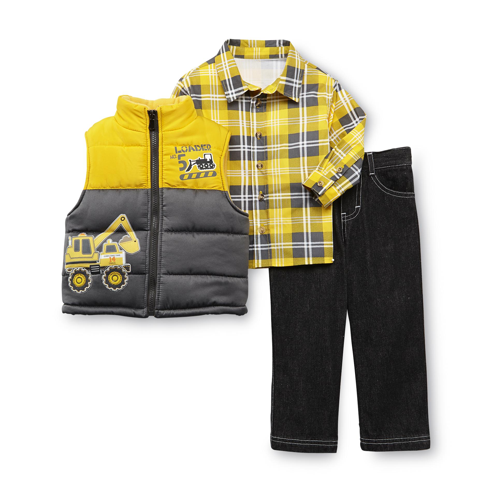 Little Rebels Infant & Toddler Boy's Shirt  Pants & Vest - Trucks
