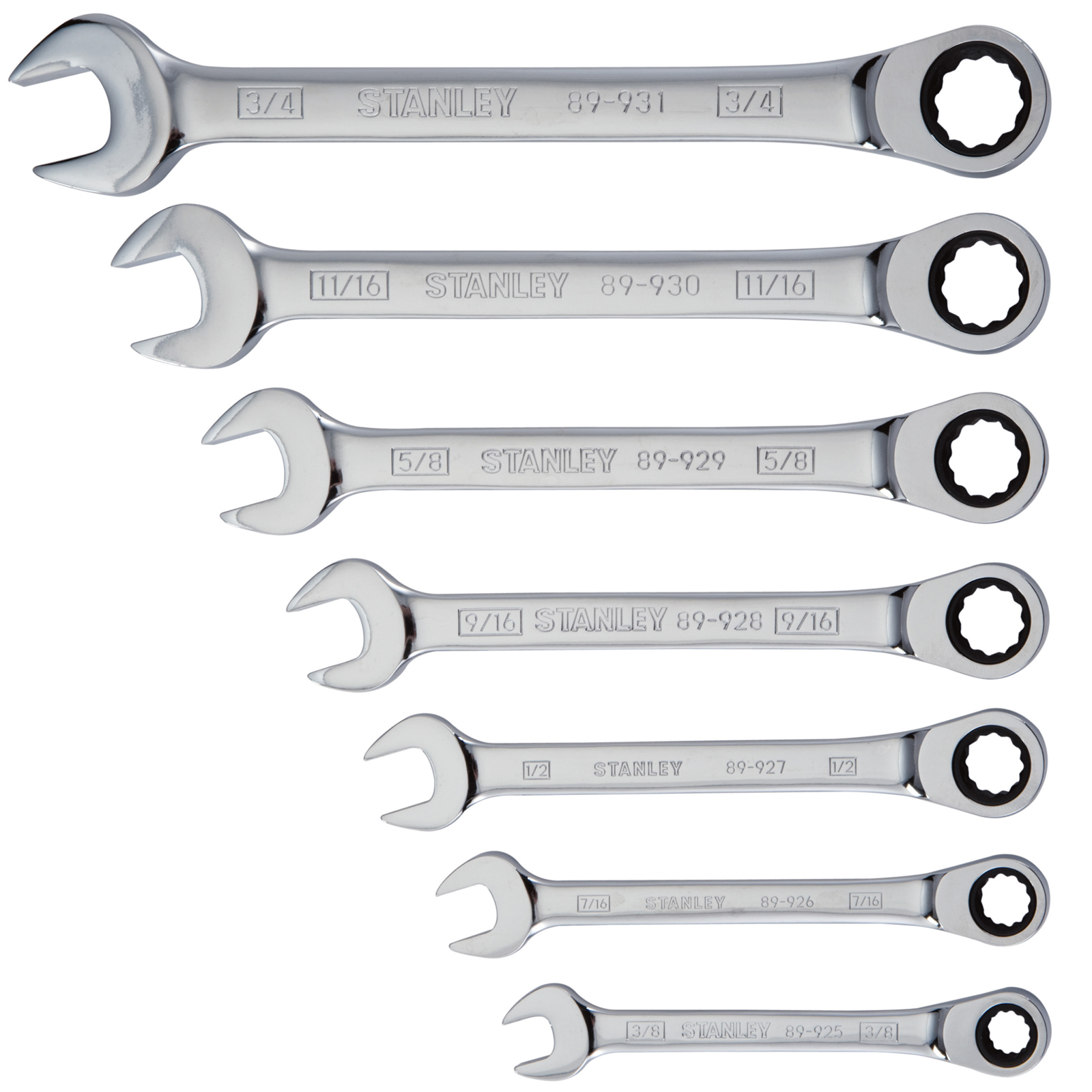 Stanley 7-Piece Ratcheting Wrench Set, SAE