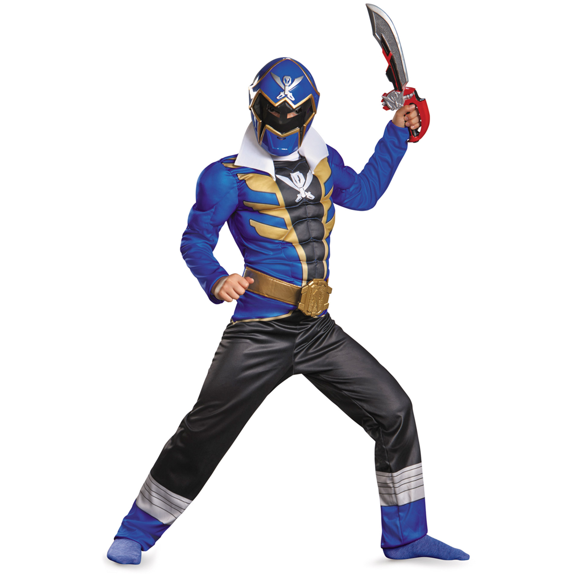 Power Rangers Boys' Blue Ranger Muscle Halloween Costume