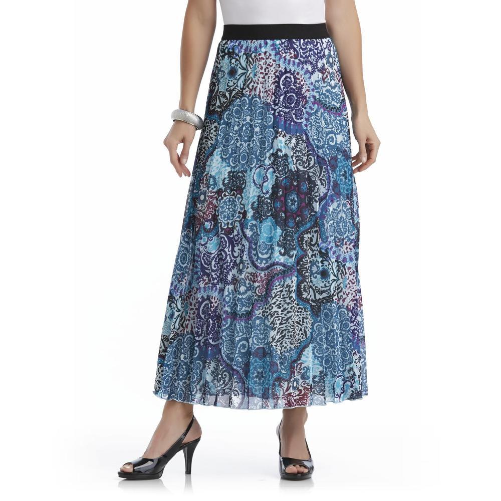 Jaclyn Smith Women's Pleated Skirt - Medallion Print