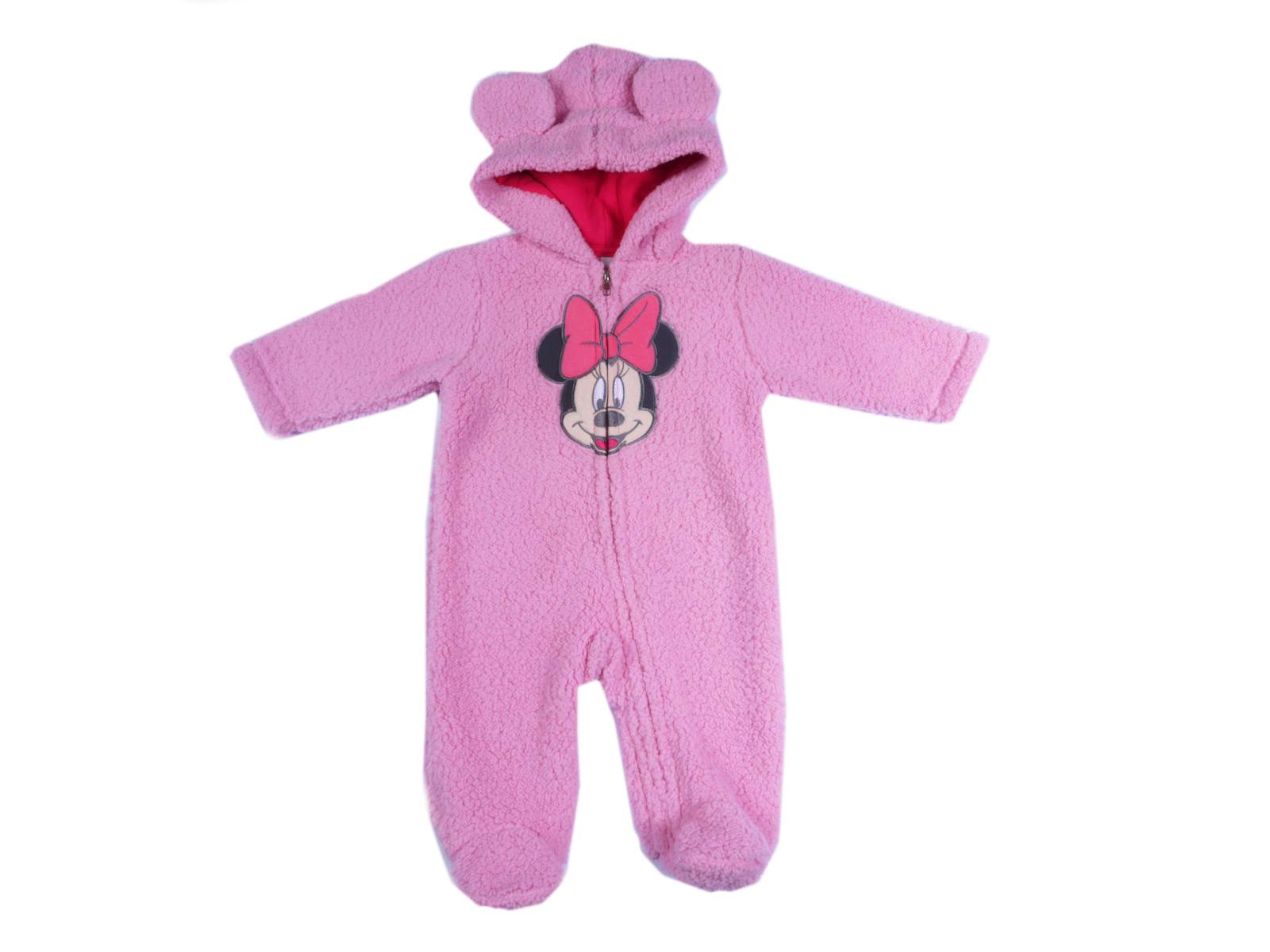 Disney Newborn Girl's Footed Fleece Bodysuit - Minnie Mouse