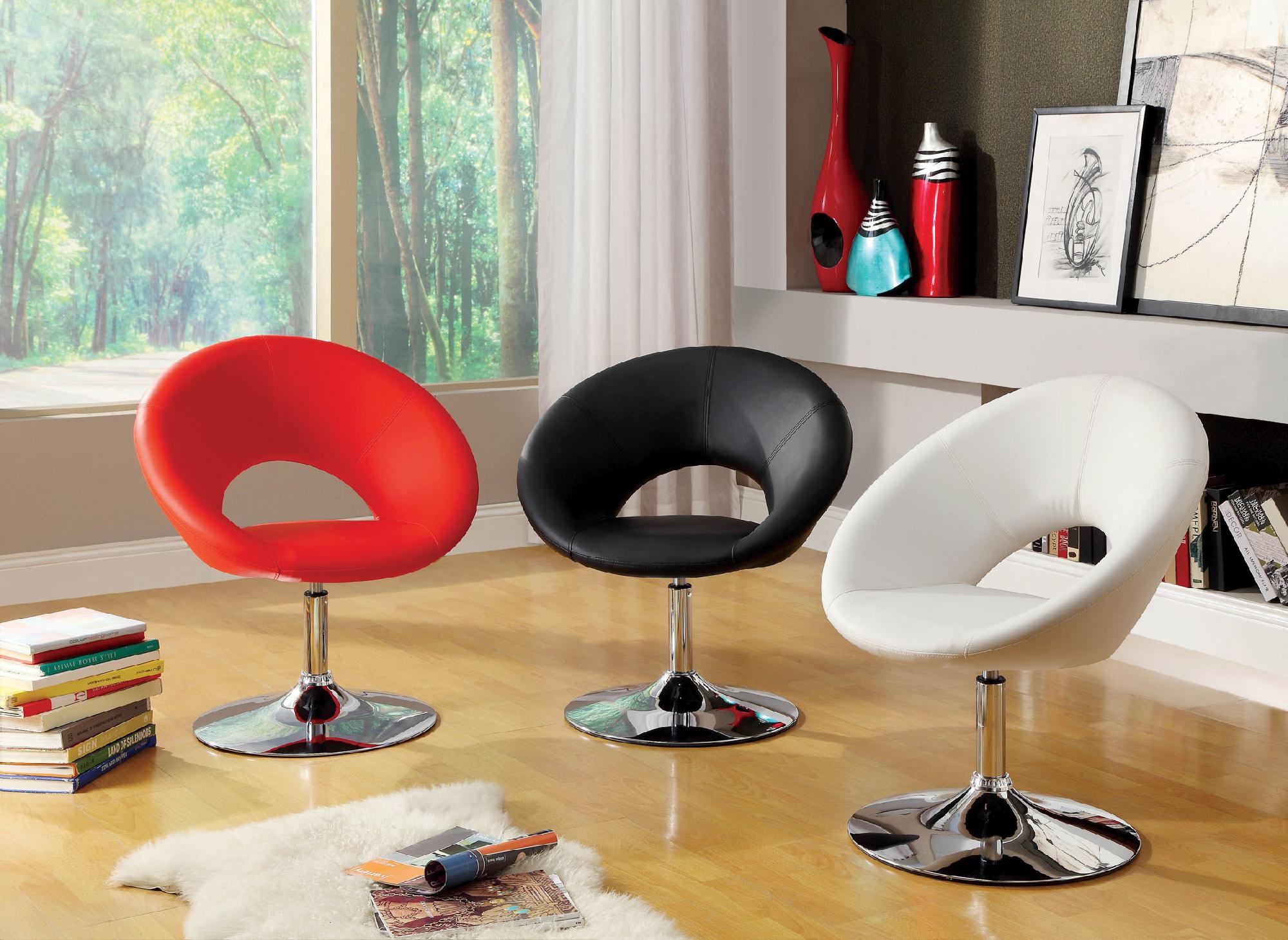 Furniture of America Retro Parx Leatherette Swivel Accent Chair