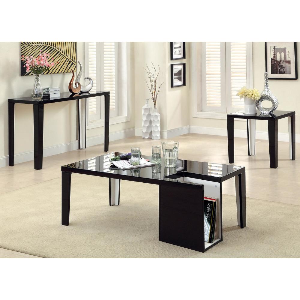 Furniture of America Khroma High Gloss Lacquer Coffee Table with Magazine Storage