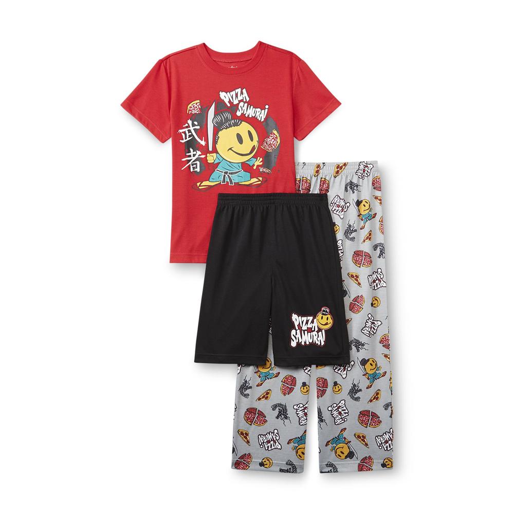 Joe Boxer Boy's Pajama Shirt  Shorts & Pants - Pizza Samurai