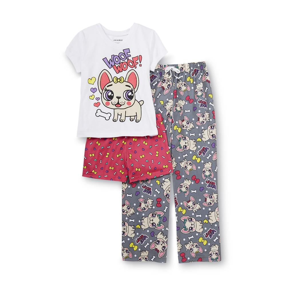 Joe Boxer Girl's Pajama Shirt  Pants & Shorts - Puppy