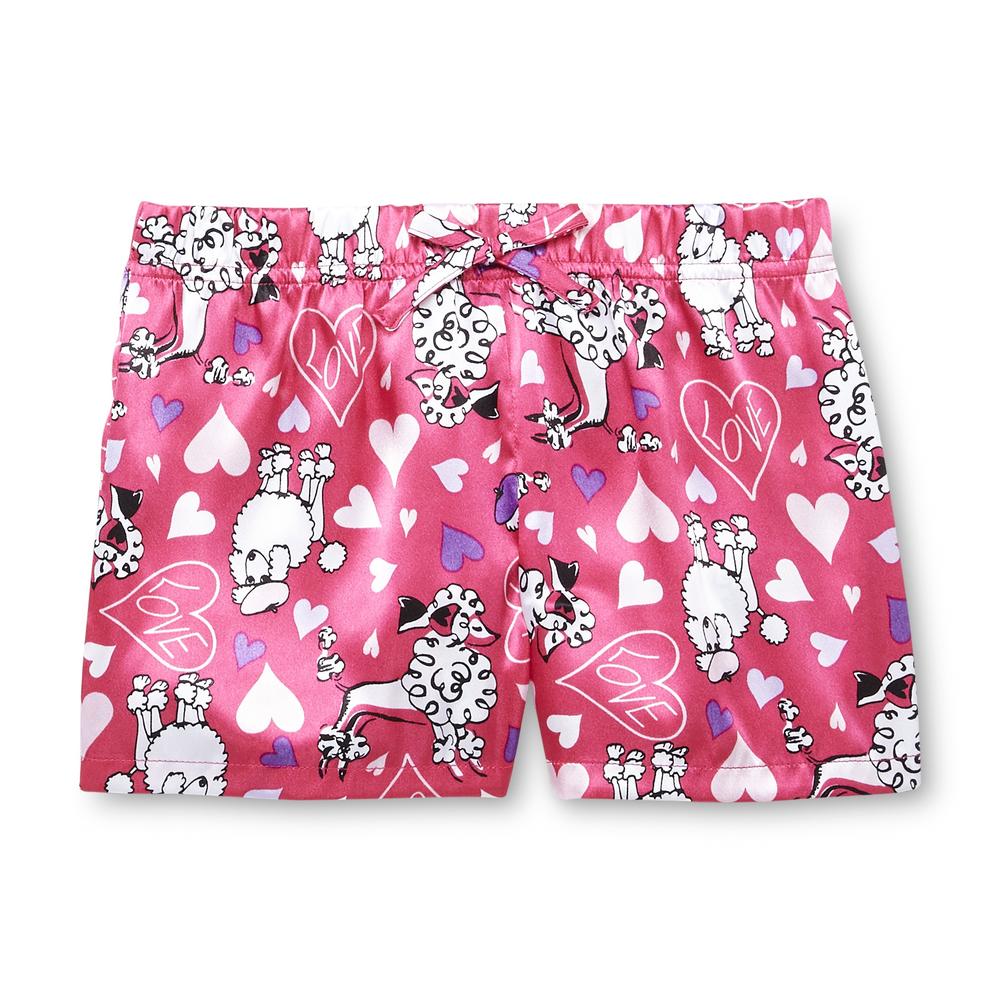 Joe Boxer Girl's Pajama Shirt & Shorts - Poodles & Hearts