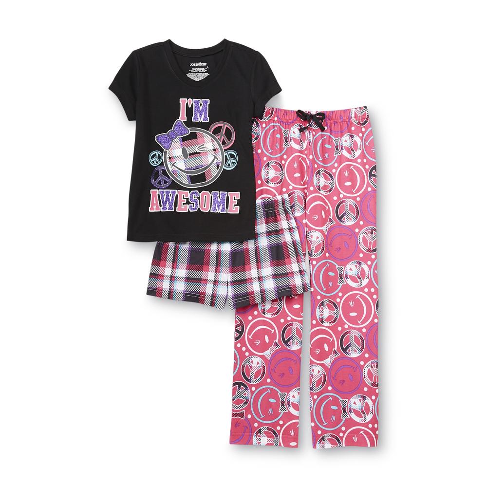 Joe Boxer Girl's Pajama Shirt  Pants & Shorts - I'm Awesome