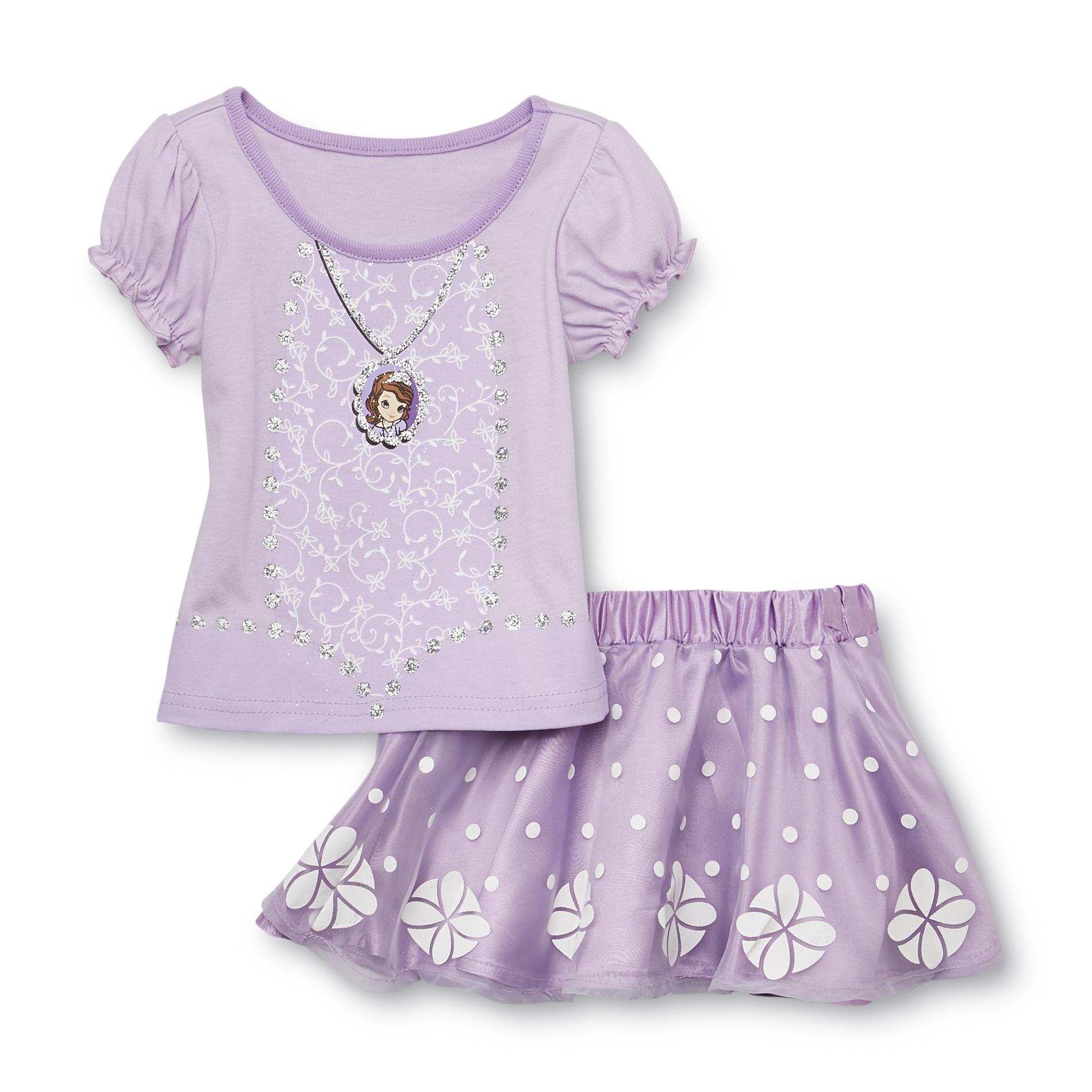 Disney Sofia the First Infant & Toddler Girl's Dress Up Skirt & Top