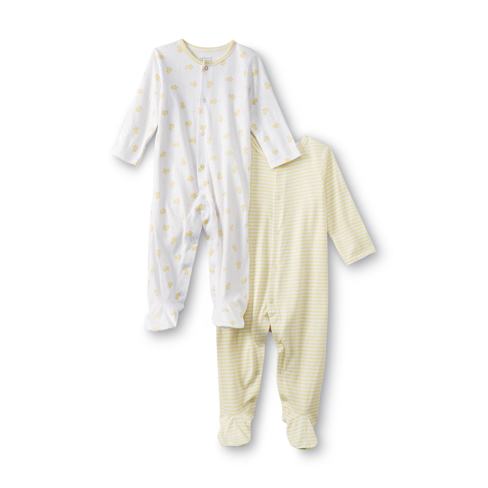 Welcome to the World Newborn 2-Pack Footed Sleepers - Duck