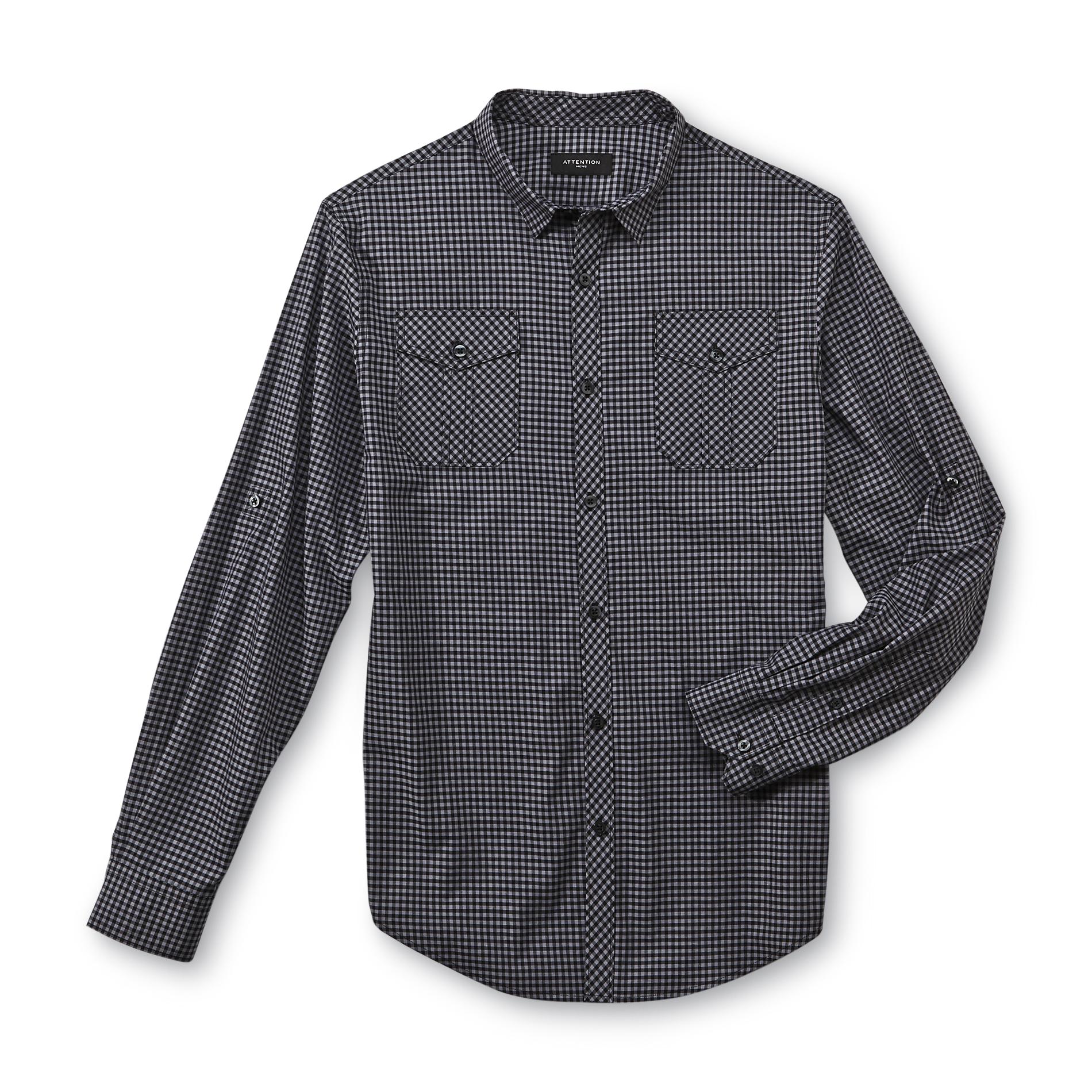 Attention Men's Tab-Sleeve Shirt - Gingham Check