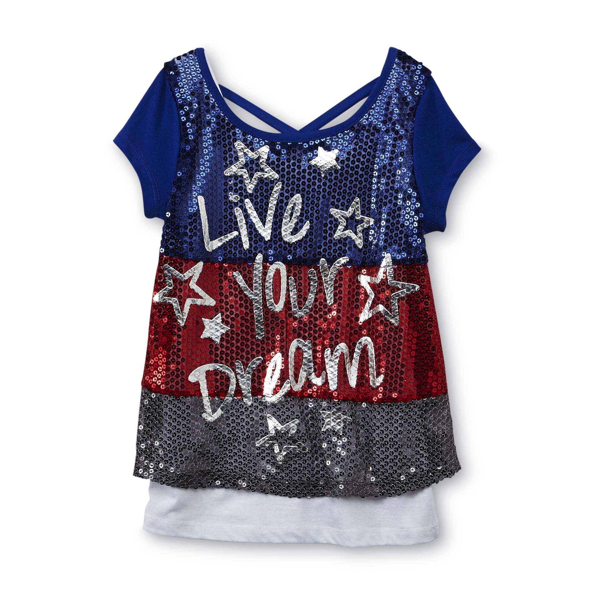 Piper Girl's Embellished Top & Tank Top - Live Your Dream