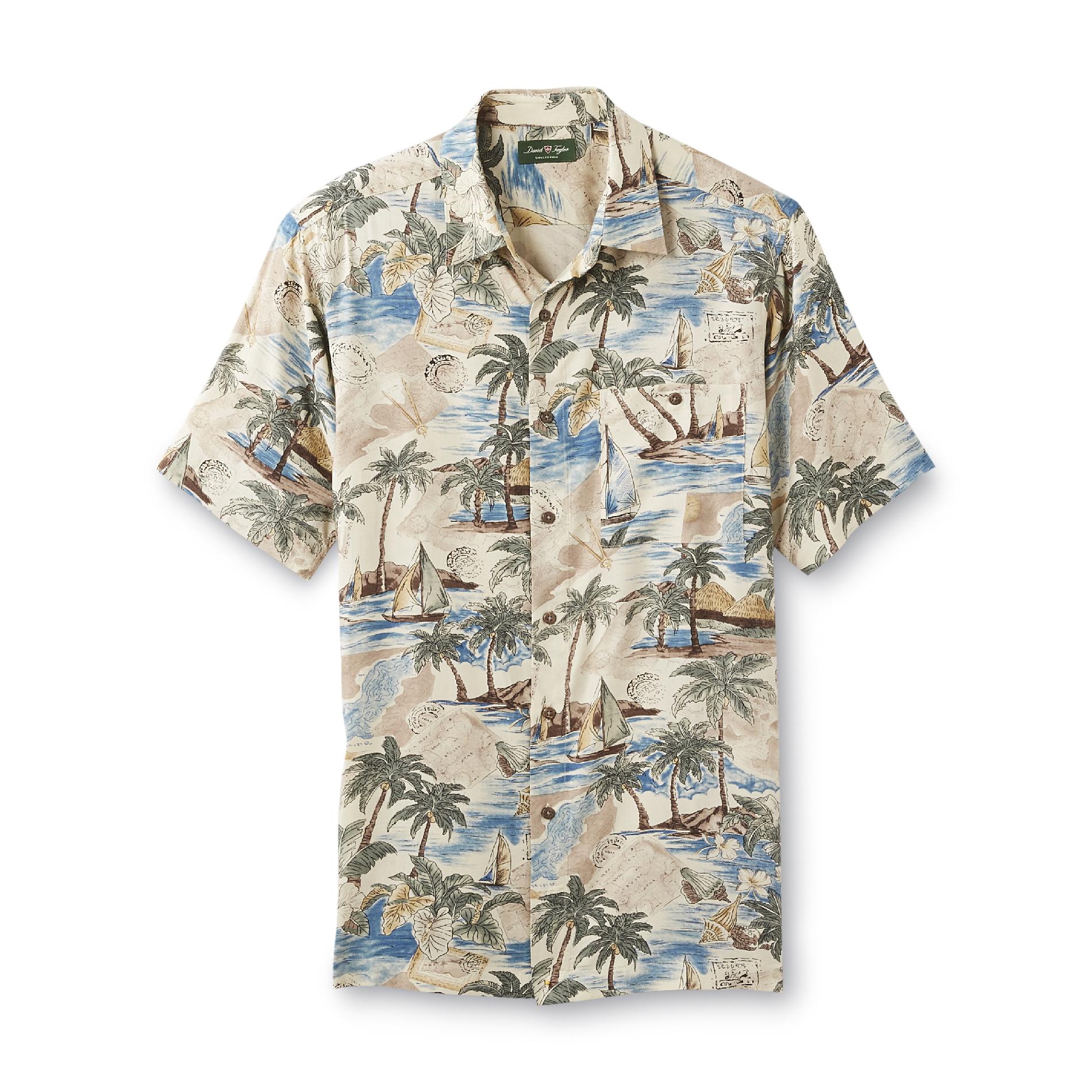 David Taylor Collection Men's Cabana Shirt - Sailboat