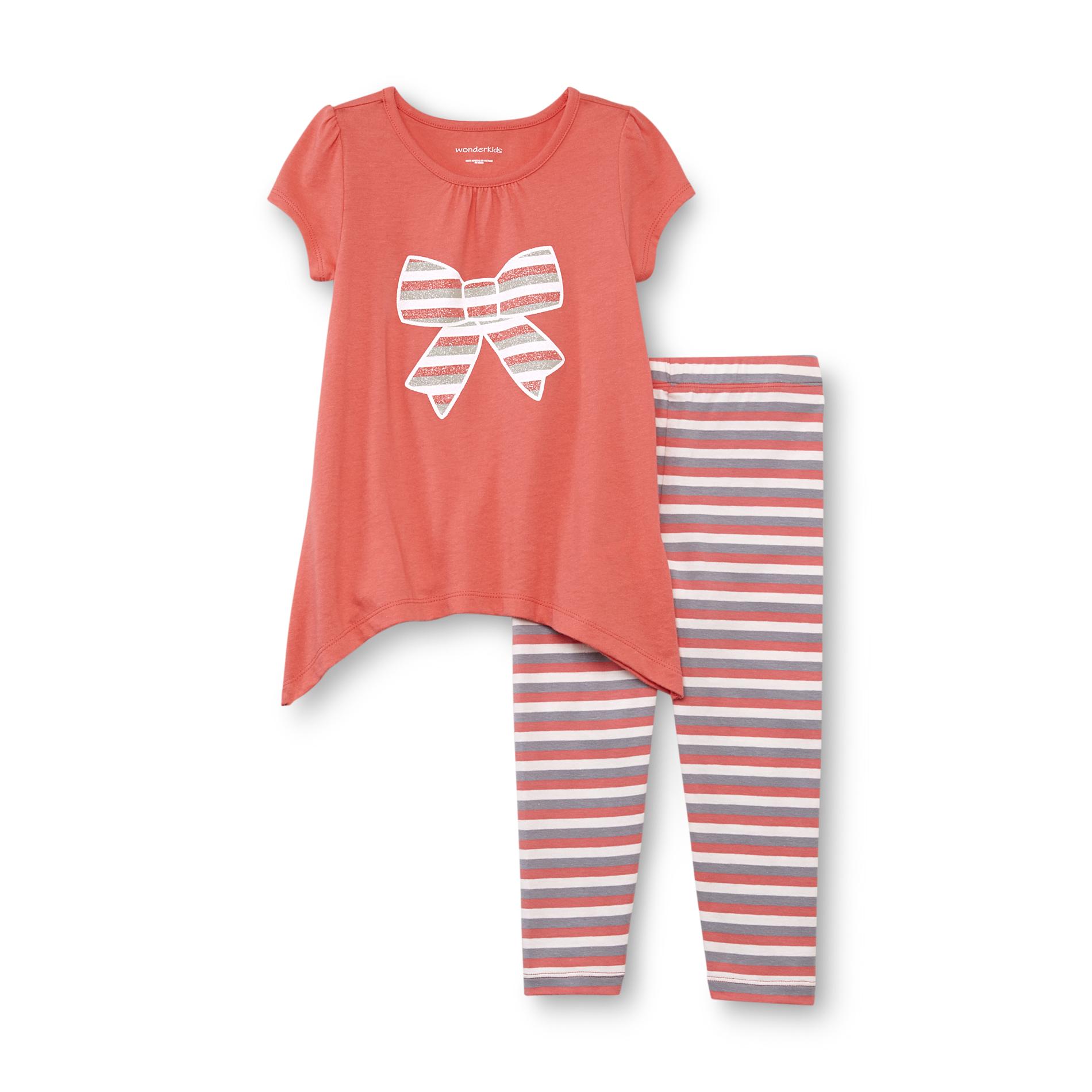 WonderKids Infant & Toddler Girl's Sharkbite Top & Leggings - Striped