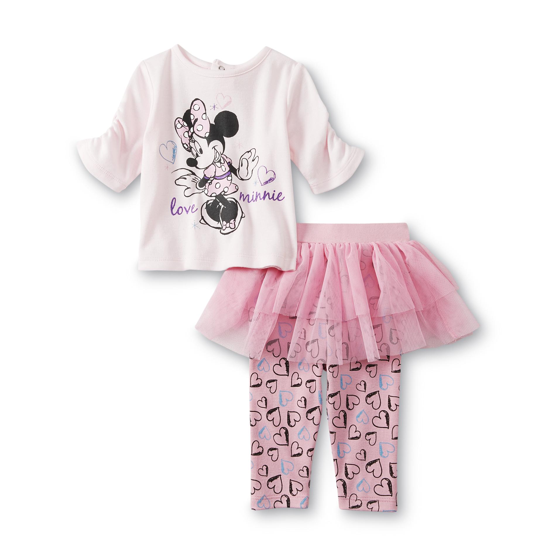 Disney Minnie Mouse Newborn Girl's Graphic T-Shirt & Skeggings