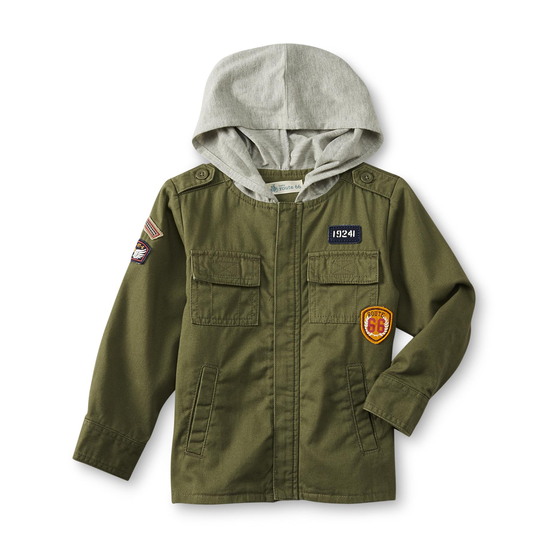 Route 66 Toddler Boy's Hooded Twill Military Jacket