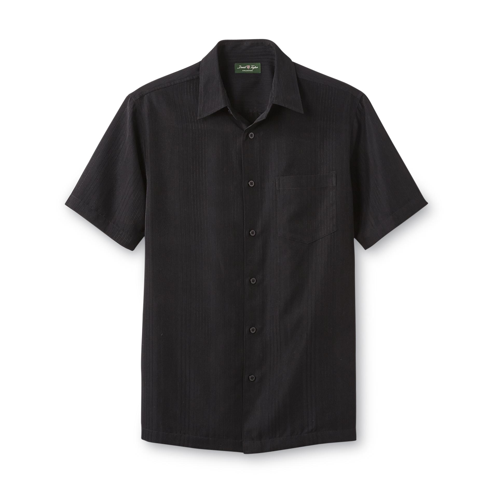 David Taylor Collection Men's Short-Sleeve Shirt - Jacquard Stripe