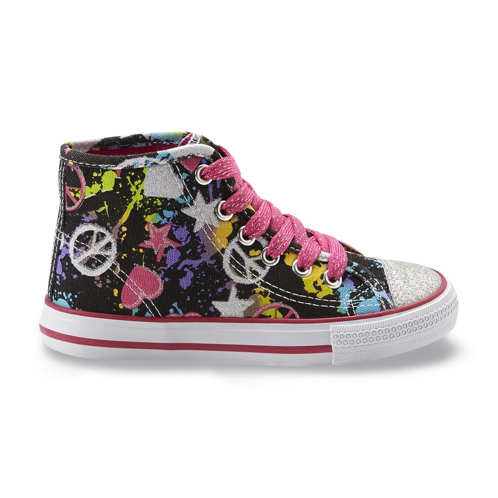 Bongo Girl's Leona Black/Pink/Paint Splatter Canvas Fashion Sneaker