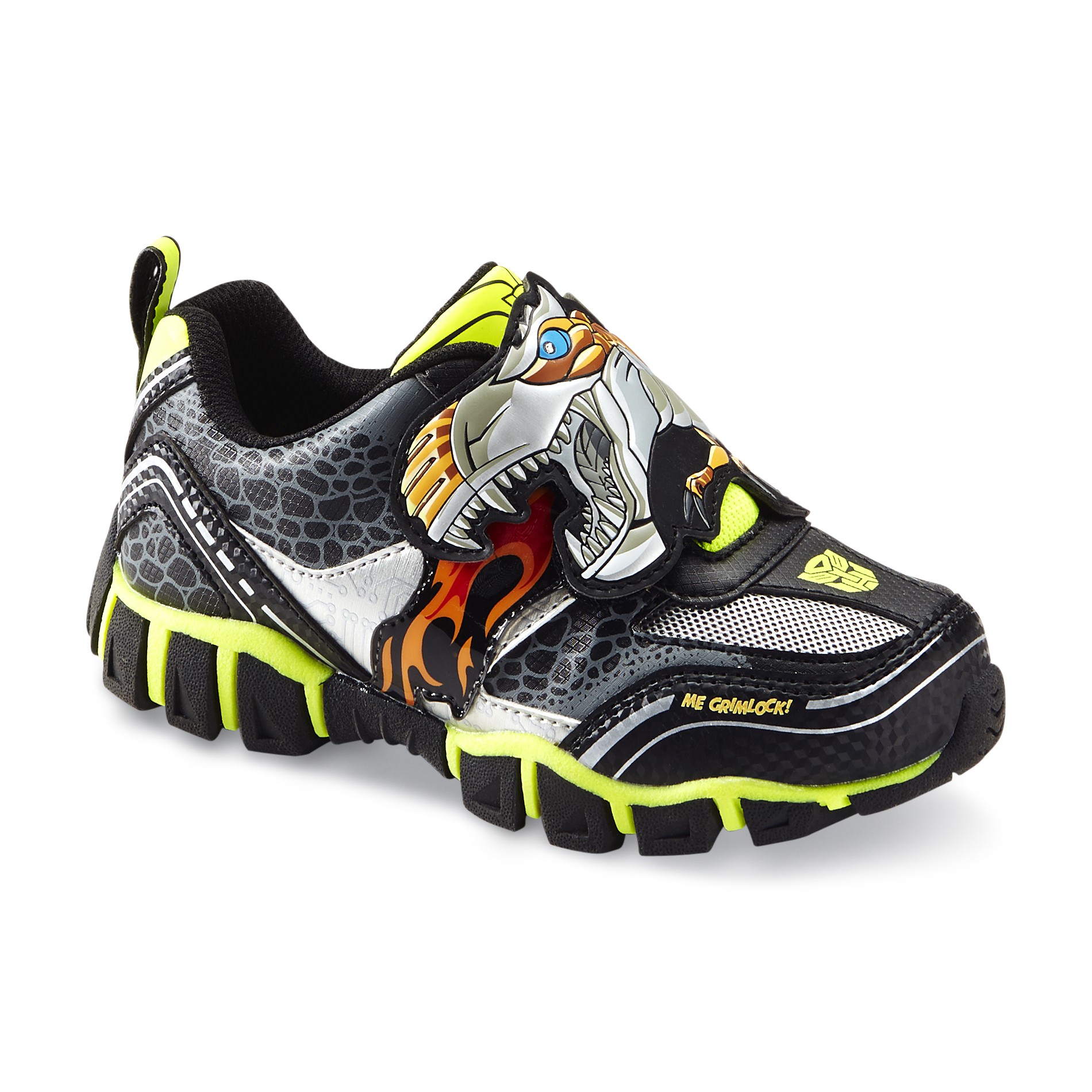 Transformers  Boy's Grimlock Black/Green Light Up Athletic Shoe