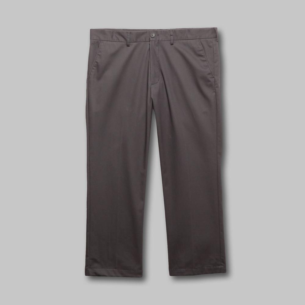 Haggar Men&#8217;s Pants Washed Khaki Flat Front Pockets
