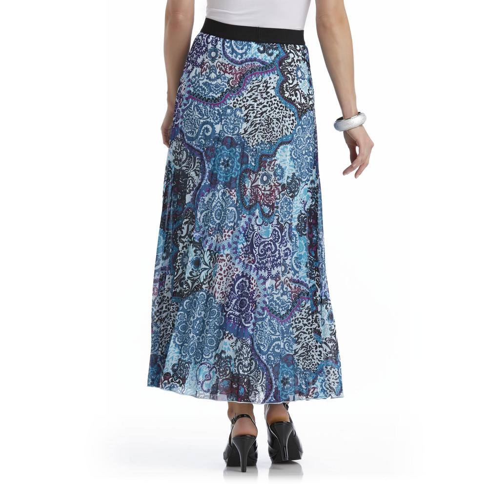 Jaclyn Smith Women's Pleated Skirt - Medallion Print