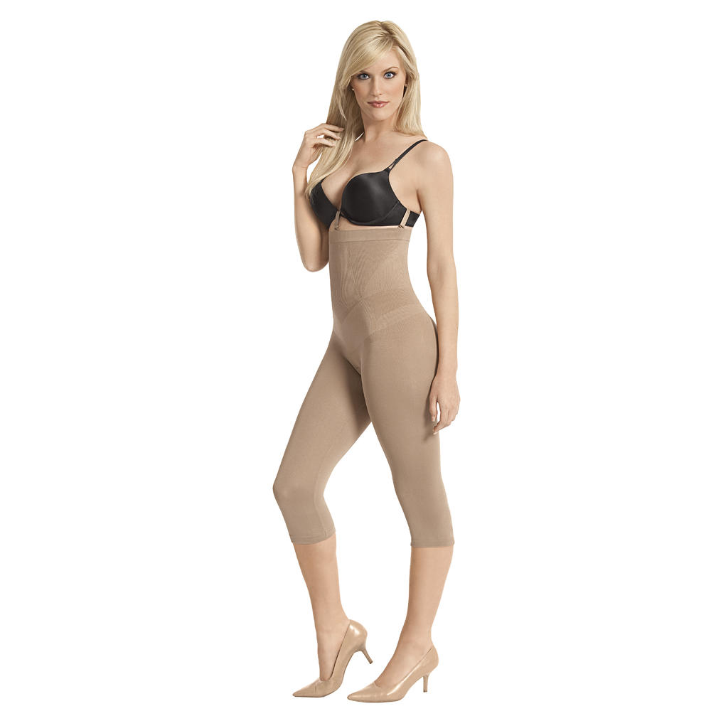 Julie France Body Shapers Women's Plus High Waist Capri Length Legging Shaper