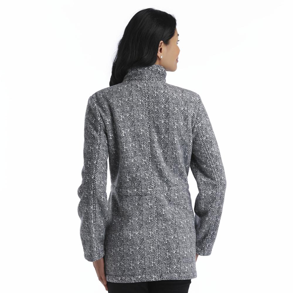 Basic Editions Women's Fleece Jacket - Herringbone