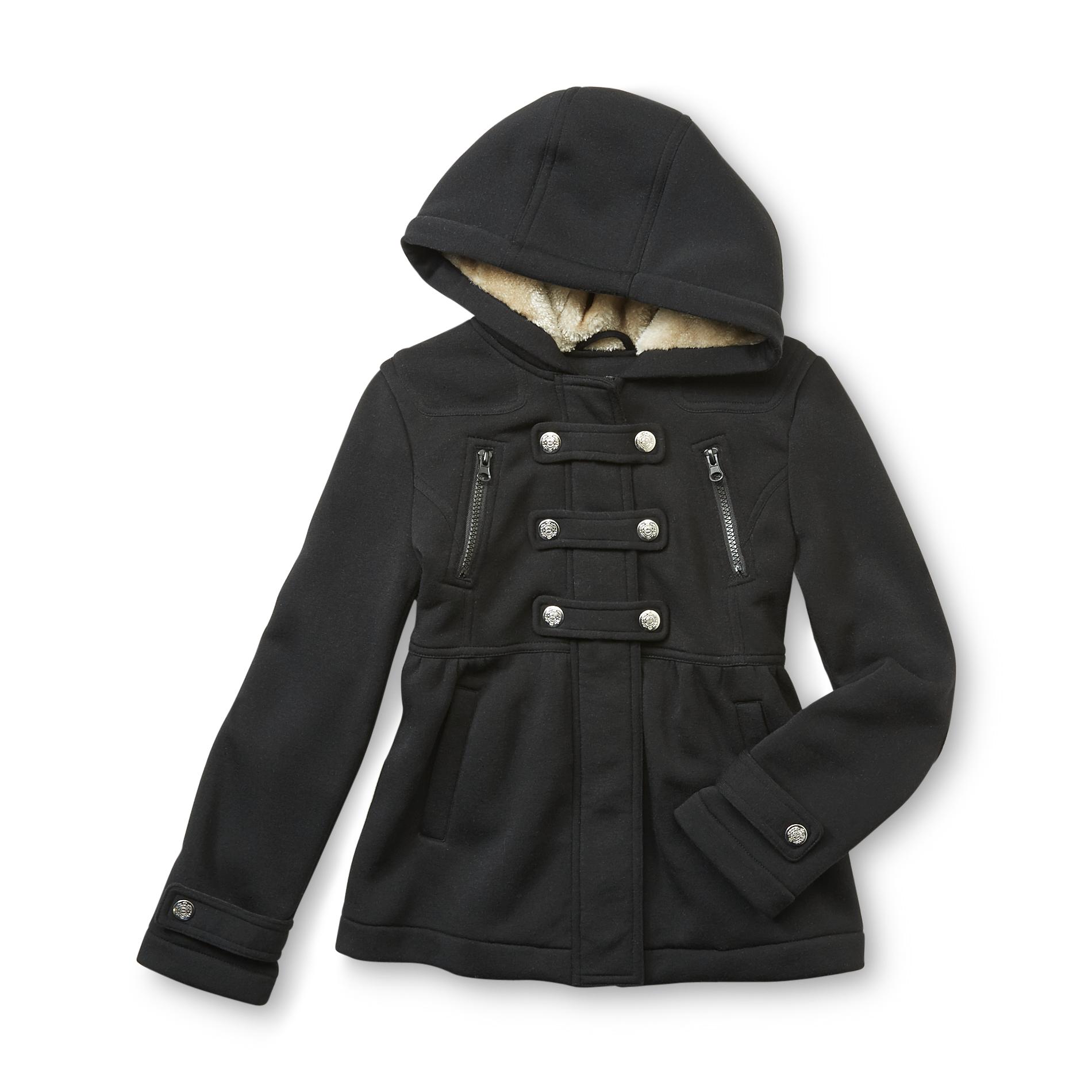 Route 66 Girl's Hooded Fleece Jacket - Military Detail