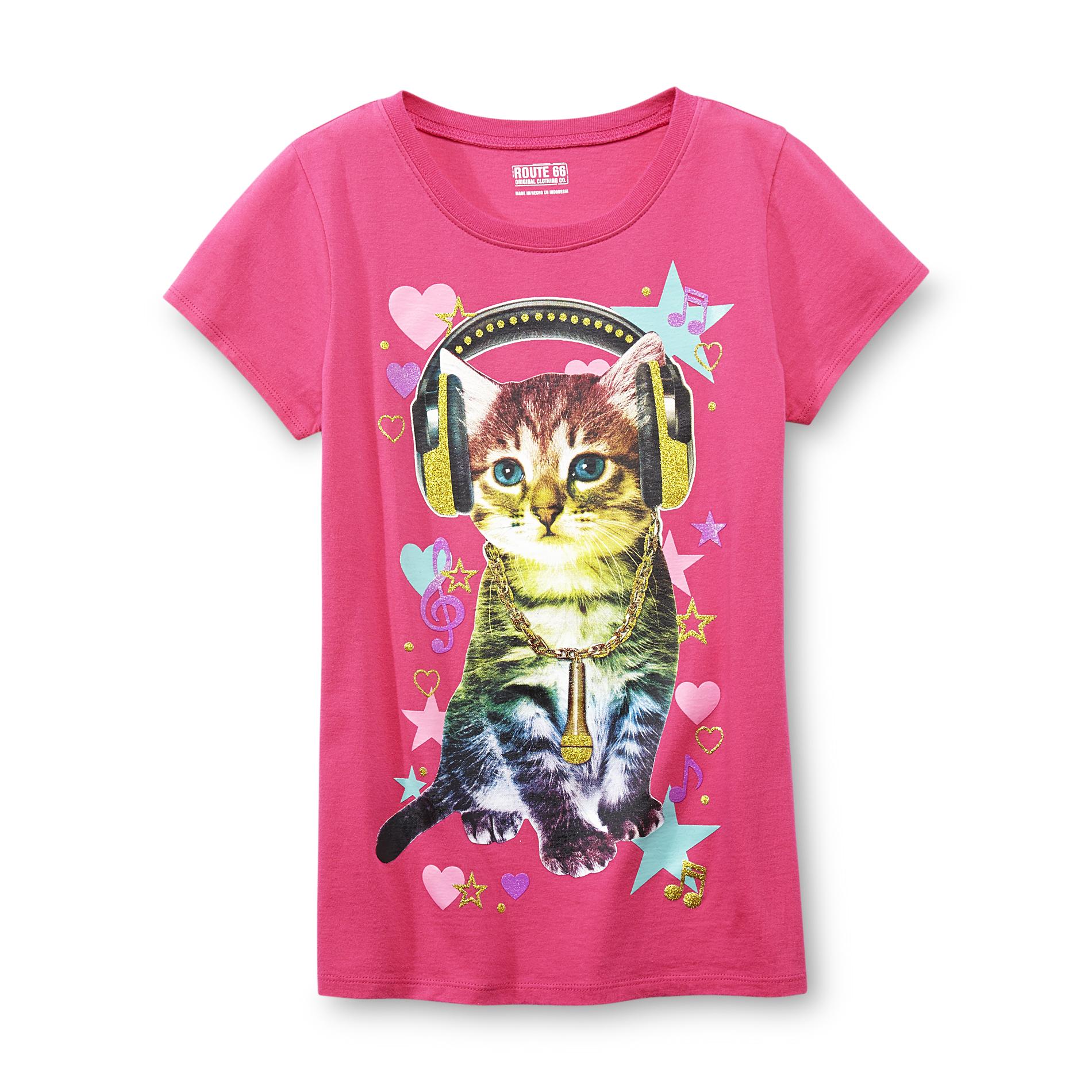 Route 66 Girl's Graphic T-Shirt - Kitty Cat