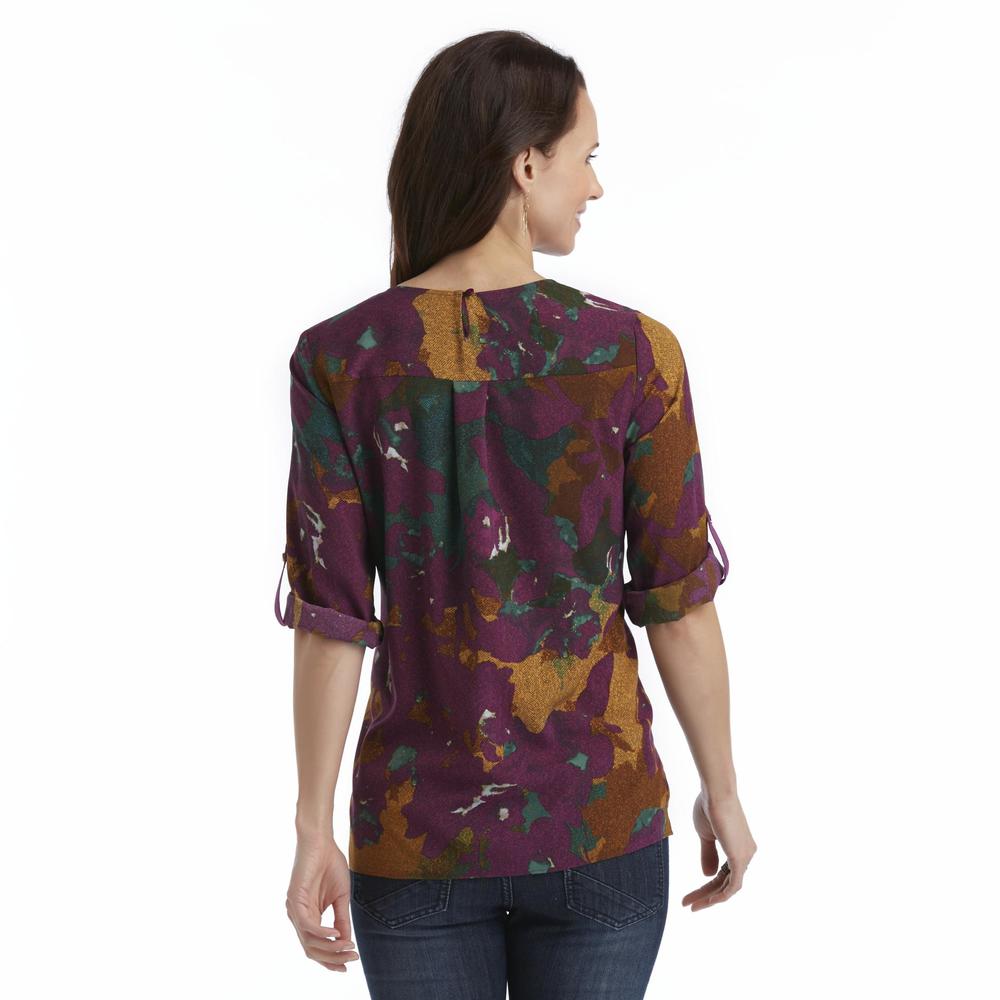 Jaclyn Smith Women's Embellished Tunic Shirt - Floral