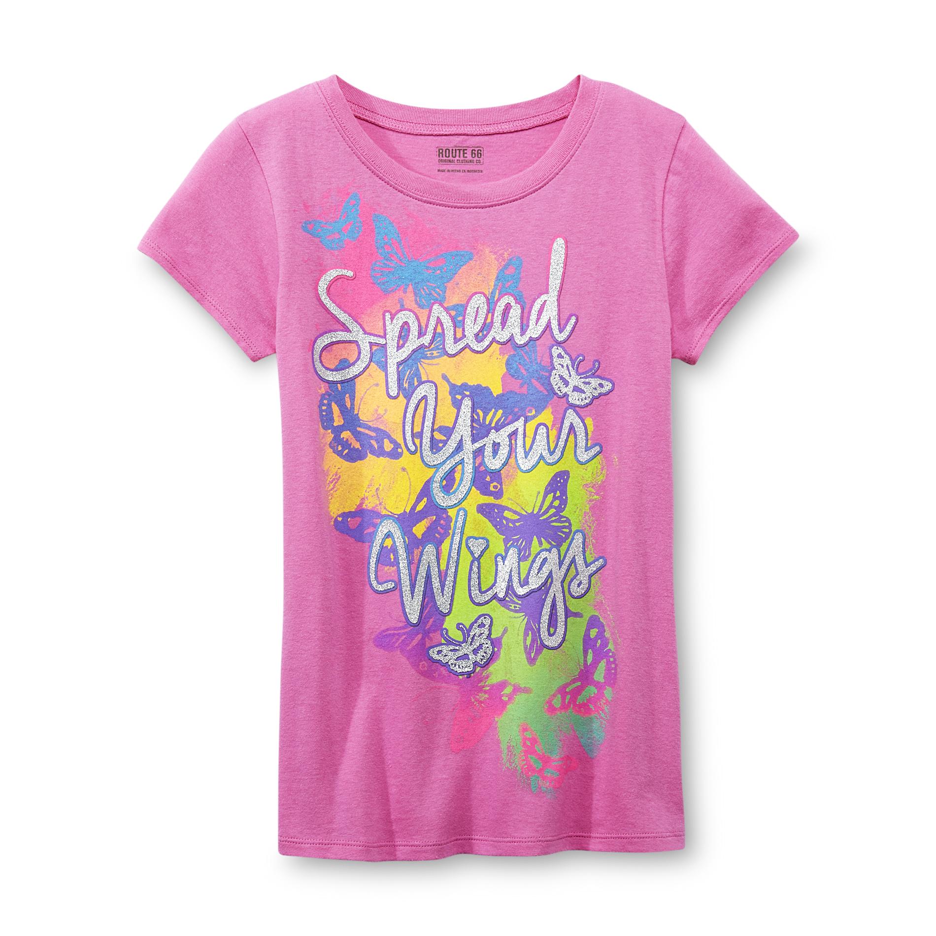 Route 66 Girl's Graphic T-Shirt - Butterflies