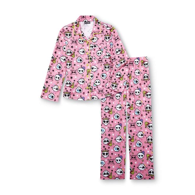 Joe Boxer Girl's Flannel Pajamas Skulls