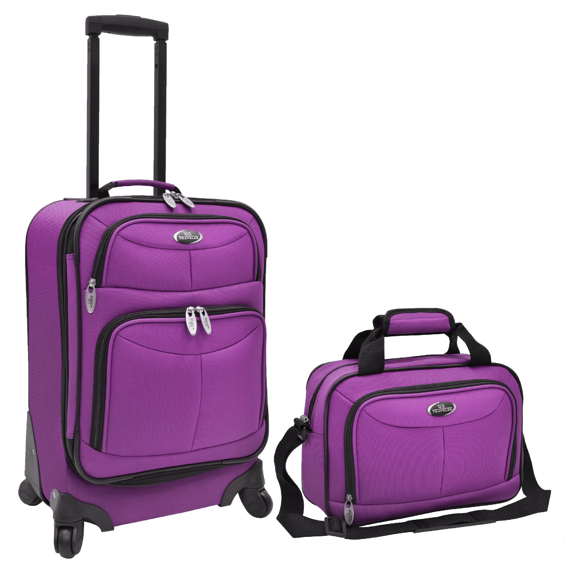 U.S. Traveler Clovis 2 Piece Luggage Set, Purple