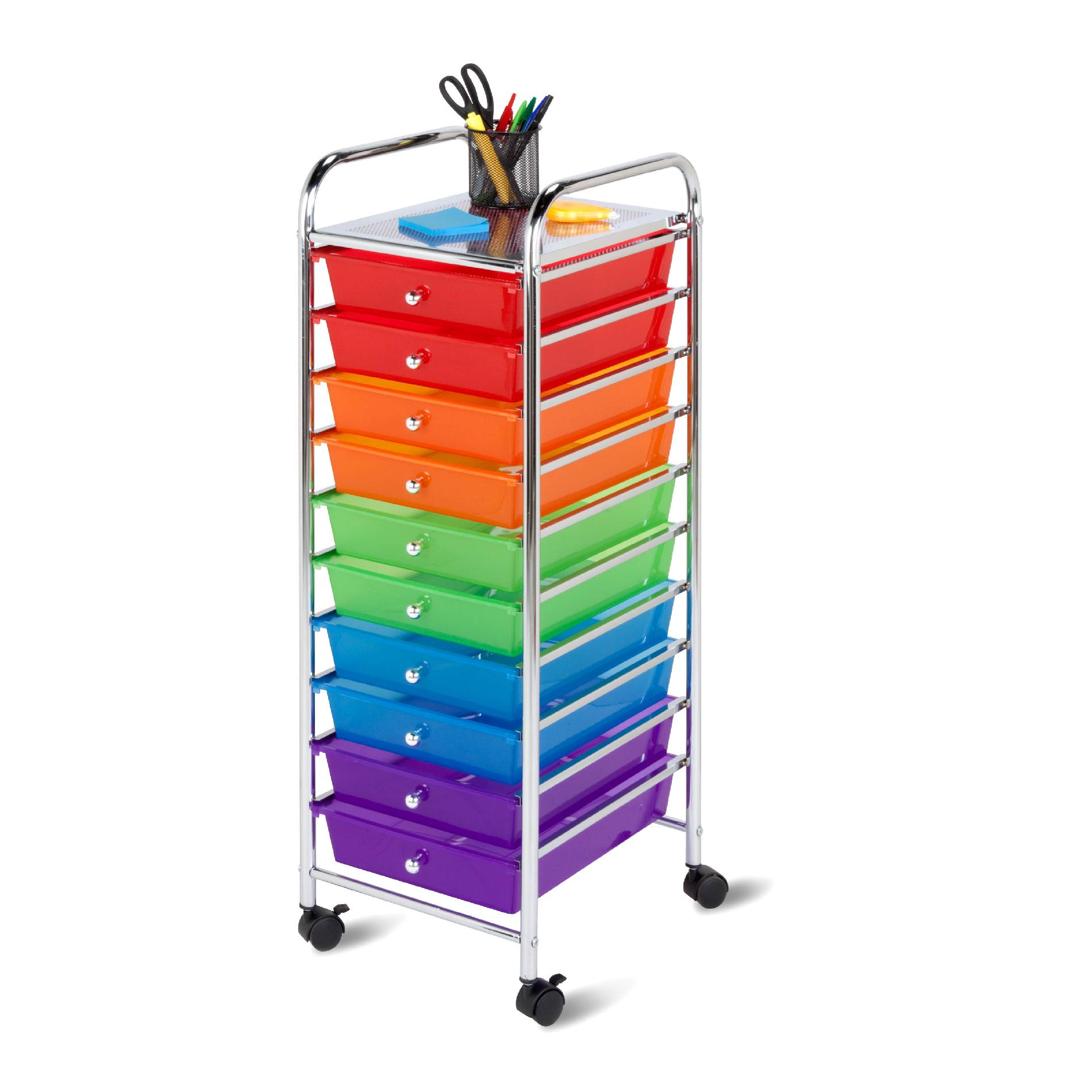 Honey Can Do 10 Drawer Multicolor Storage Cart